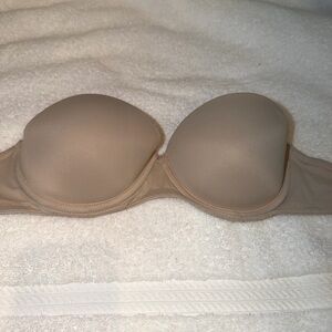 PINK Victorias Secret 34A Strapless Multiway Pushup Bra Padded Beige